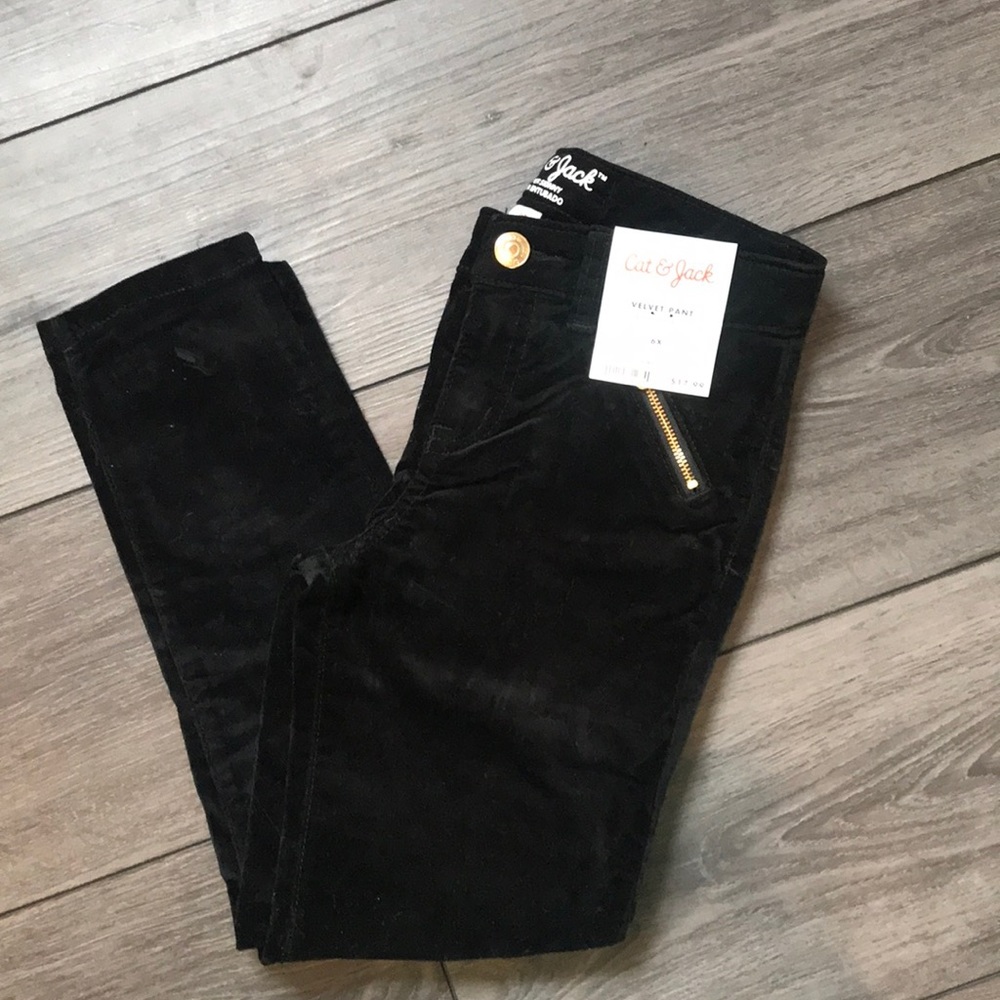 NWT Cat & Jack 6X black super skinny velvet pant